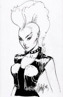 J SCOTT CAMPBELL Mohawk STORM X-Men ORIGINAL Comic Art Marvel comics pinup