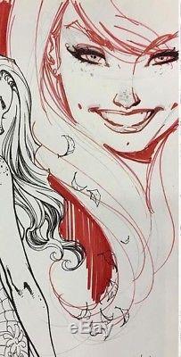 J. SCOTT CAMPBELL Remarque Original Sketch Set MJ and BLACK CAT Spider-Man