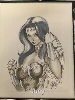 J Scott Campbell Jsc Original Art Sketch Of Wonder Woman DC Comics
