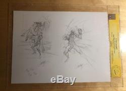 J. Scott Campbell Original Art Sketch- Spider-Man- Iron Fist 9x12 CGC SS RARE