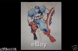JACK KIRBY, Captain America, Superman, ink and watercolor drawing, painting, comic