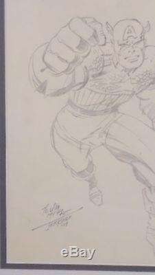 JACK KIRBY signed original pencil art Captain America Marvel Comics