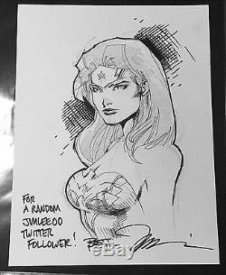 Jim Lee Original Art Sketch Wonder Woman Commission Comic Book Sdcc C2e2 Nycc