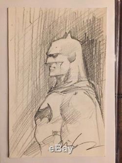JIM LEE Original Art Sketch Of Batman! Rare Awesome Pencil Half Sketch DC Marvel