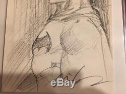 JIM LEE Original Art Sketch Of Batman! Rare Awesome Pencil Half Sketch DC Marvel
