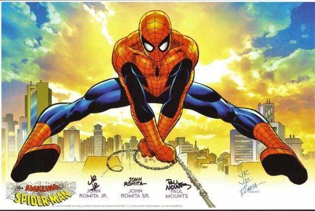 John Romita, Sr. & Jr. Signed Amazing Spider-man Print With Coa! Free Shipping