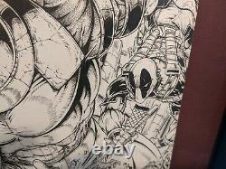 Jamie Biggs Original Comic Sketch art-Spiderman/Hulk/Wolverine/DP vs Juggernuat