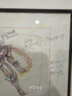 Japanese Original Cartoon Marvel Wolverine Drawing In Color, Framed Art Piece
