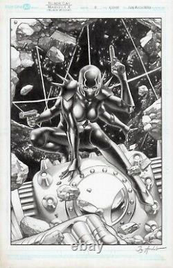 Jay ANACLETO Black Cat 8 Marvels X Black Widow Variant Original COVER Art Earth