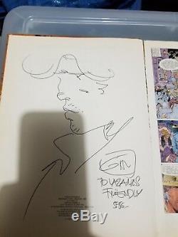 Jean Giraud'Moebius' Signed withSketch La Derniere Carte Jean-Michel Charlier