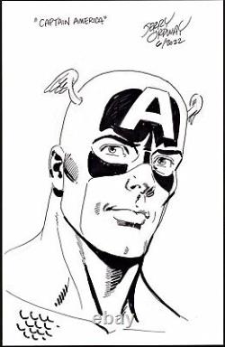 Jerry Ordway Signed 2022 Captain America Orig. Art-avengers! Free Shipping