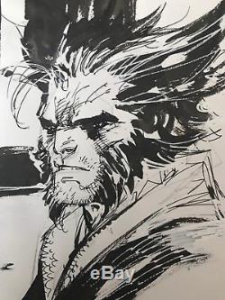 Jim Lee Commission Sketch Original Art Wolverine with Background