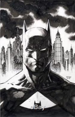 Jim Lee Original Art (Batman piece of the Triptypch drawn on his Twitch channel)