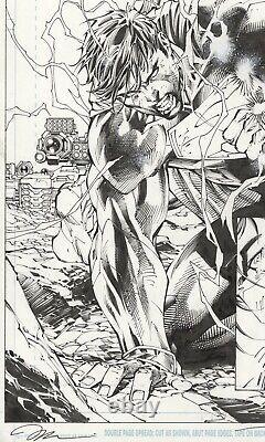 Jim Lee Superman Unchained #3 Splash Epic Battle Page 3 Original Art (2013, Dc)