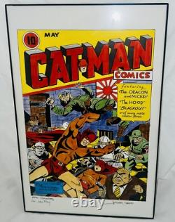 Joe Simon Grandson Jesse Simon Signed Original Comic Art Sketch Catman Comics 24