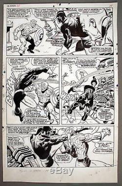 John Buscema Avengers#44 Captain America VS Red Guardian Twice Up Action Page