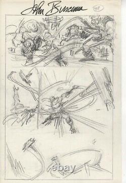 John Buscema original pencil The AVENGERS! Captain America/ Thors hammer idea