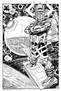 John Byrne Galactus Original Comic Artwork 11 by 17 framed + colored print