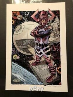 John Byrne Galactus Original Comic Artwork 11 by 17 framed + colored print