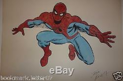 John Romita Sr. Original comic art Spiderman ink watercolor drawing on paper