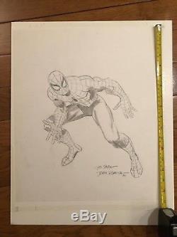 John Romita Sr. Spiderman original art Hand Drawn signed full body Sketch 1990