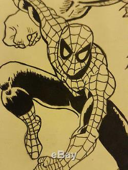 John Romita Sr, original ink drawing on paper, Spiderman Cover Art NO-RES-AUCTION