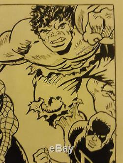John Romita Sr, original ink drawing on paper, Spiderman Cover Art NO-RES-AUCTION