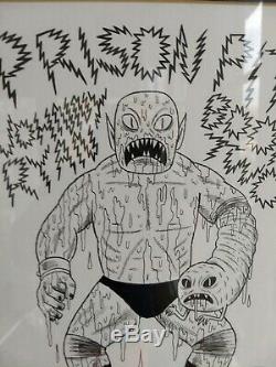 Johnny Ryan Prison Pit Cover Original Art! Framed And Deadly