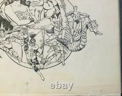 Jose Luis Garcia Lopez/Dick Giordano Original Comic Art on Vellum JLA Plate