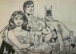 Jose Luis Garcia Lopez/Dick Giordano Original Comic Art on Vellum JLA Plate