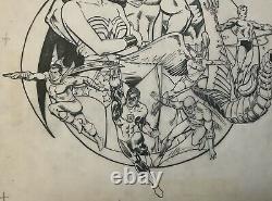 Jose Luis Garcia Lopez/Dick Giordano Original Comic Art on Vellum JLA Plate