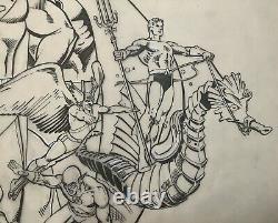 Jose Luis Garcia Lopez/Dick Giordano Original Comic Art on Vellum JLA Plate