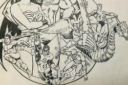 Jose Luis Garcia Lopez/Dick Giordano Original Comic Art on Vellum JLA Plate