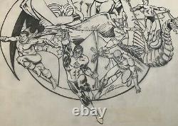 Jose Luis Garcia Lopez/Dick Giordano Original Comic Art on Vellum JLA Plate