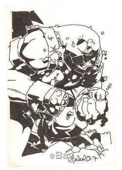 Juggernaut from the X-Men Drawing 2007 Signed art by Chris Bachalo
