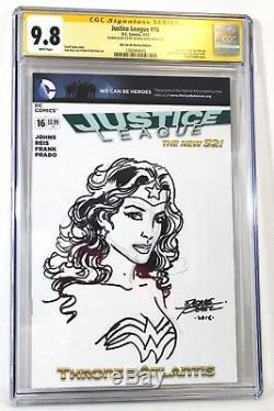 Justice League #1 CGC 9.8 SS Signed Wonder Woman Sketch George Perez