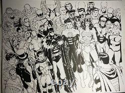 KEVIN MAGUIRE SUPERMAN HEROES original double page spread DC superheroes
