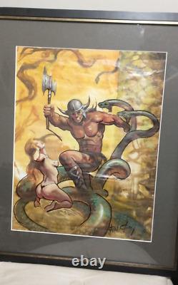 Ken Kelly original Conan preliminary art, acrylic on paper