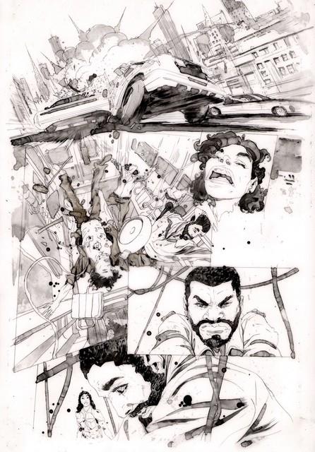 Keron Grant Dc Comics Titans Beast World Waller Risin Original Comic Art Page 2