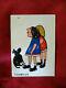 L S Lowry Funny Painting Of Two Little Girls, A Dog And A Fly, Northern Art