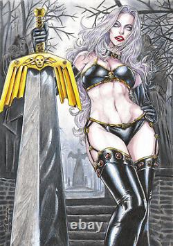 Lady Death Amazing Pinup Pencil Art Original Comic Page By Bete Rodrigues
