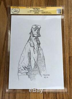 Large Mike Mignola Hellboy Sketch Original Art Signed CGC 11 3/4 x8 1/8 Inches