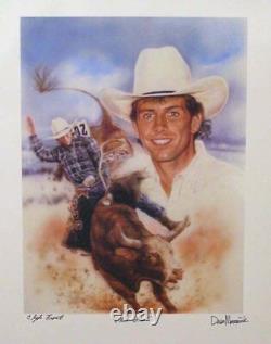 Limited Autographed Lane Frost PBR PRCA Pro Rodeo Lithograph Print Poster
