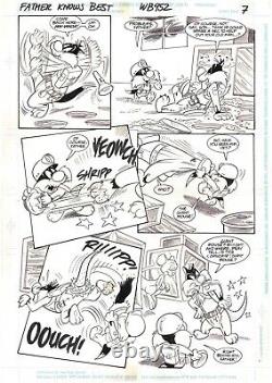 Looney Tunes 2 Original Comic Art Page Sylvester Cat Fights! DC Comics Pages 7-8