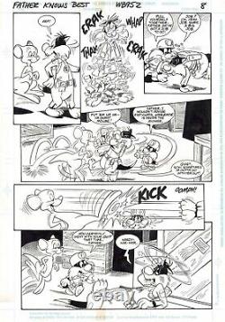 Looney Tunes 2 Original Comic Art Page Sylvester Cat Fights! DC Comics Pages 7-8
