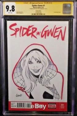 MARVEL Comics SPIDER-GWEN #1 CGC SS 9.8 Greg Land Original Art Sketch SPIDER-MAN
