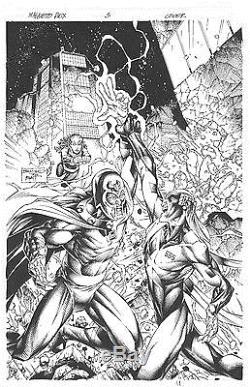 Magneto Rex #3 Original Cover Art, Magneto Battle, Rogue, Peterson