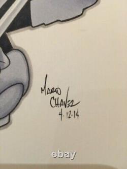 Mario Chavez HUNTRESS Original Comic Art Sketches LOT of 2 VG Condition