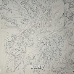 Mark Bagley Original page Avengers Assemble #4 pg5 Hulk Thanos Cap Spidey