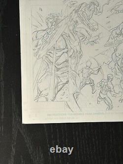 Mark Bagley Original page Avengers Assemble #4 pg5 Hulk Thanos Cap Spidey